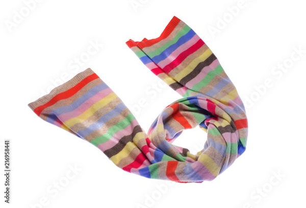 Fototapeta Striped scarf on a white background.