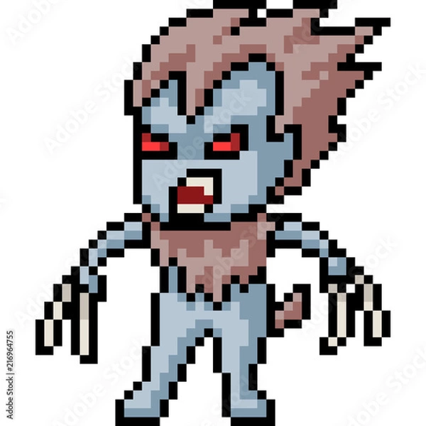 Fototapeta vector pixel art monster