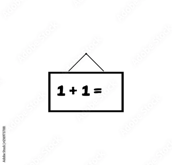Fototapeta School Blackboard, Math Lesson icon. Simple Flat Vector Illustration sign. Black symbol on white background