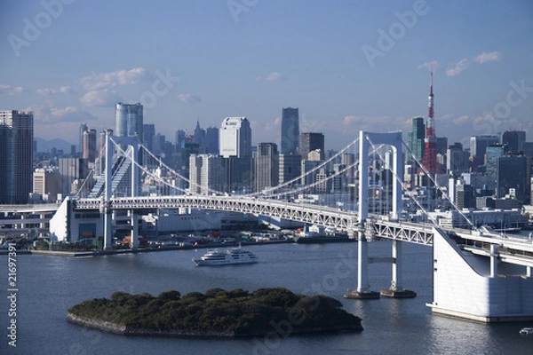 Obraz 東京湾に掛かるレインボーブリッジ