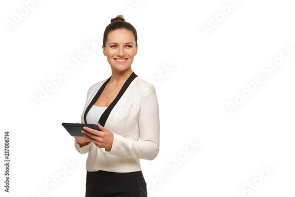 Obraz business lady with a tablet in her hands