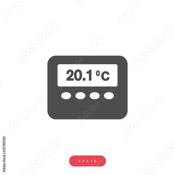 Fototapeta Wall display shows air temperature Vector İcon, Eps10
