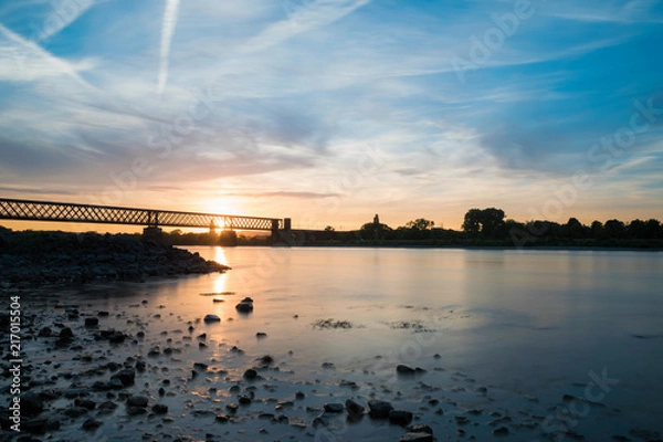 Obraz Sunset at the Rhine valley next to Koblenz, on the opposite side: Neuwied