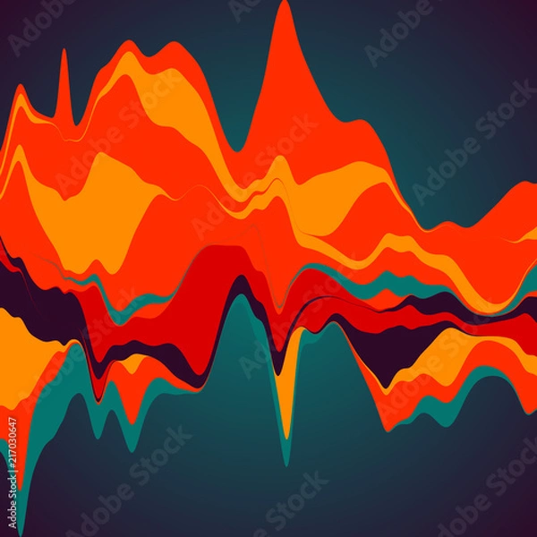 Fototapeta Big data visualization. Streamgraph. Futuristic infographic. Inf