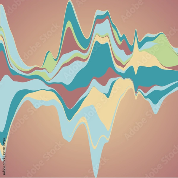 Fototapeta Big data visualization. Streamgraph. Futuristic infographic. Inf
