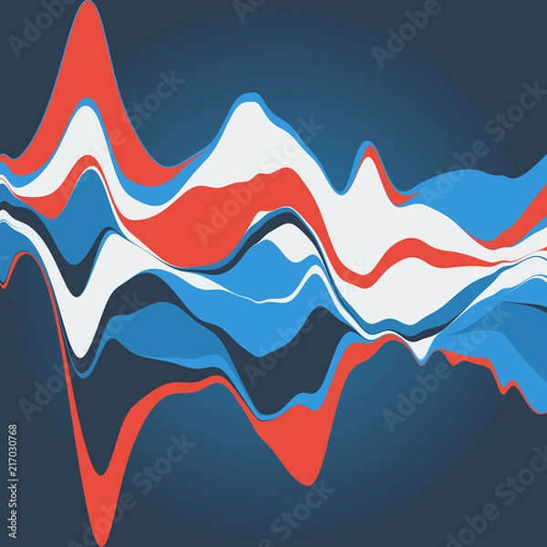 Fototapeta Big data visualization. Streamgraph. Futuristic infographic. Inf