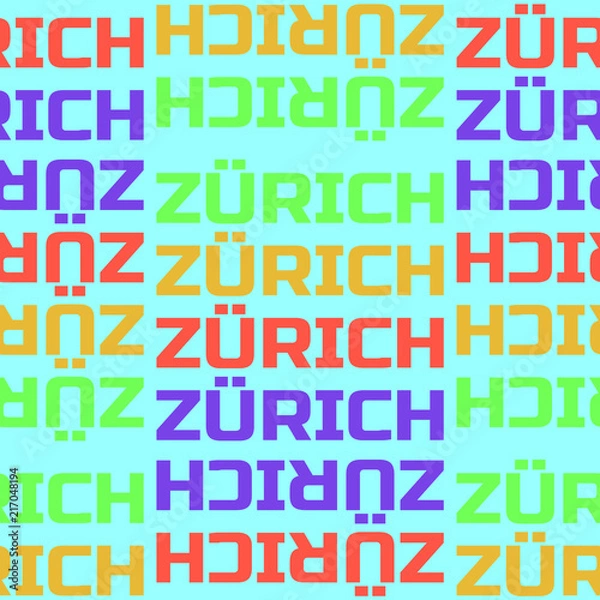 Fototapeta Zurich, Switzerland seamless pattern