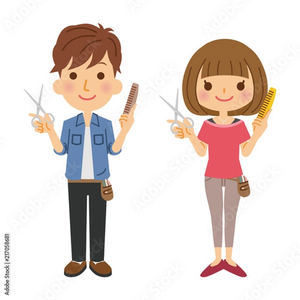 Fototapeta 職業　美容師　男女