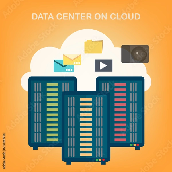 Obraz Hosting concept with data storage.