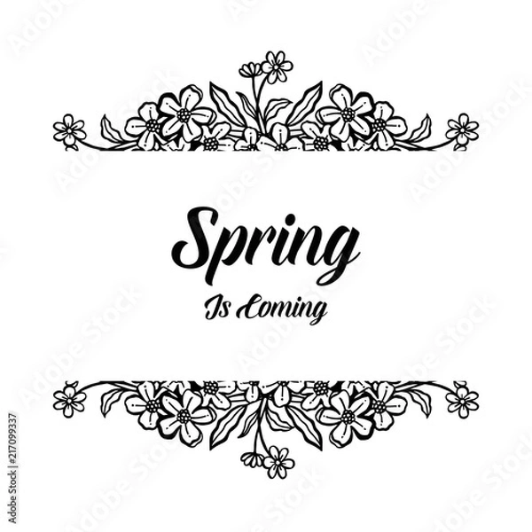 Obraz Spring is coming floral lettering design vector illustratrion