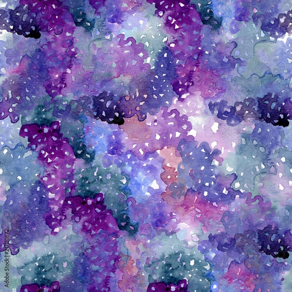 Obraz Starry, mysterious, mysterious, dark sky. Deep, immense, gloomy, terrible, fantastic space. Watercolor. Illustration