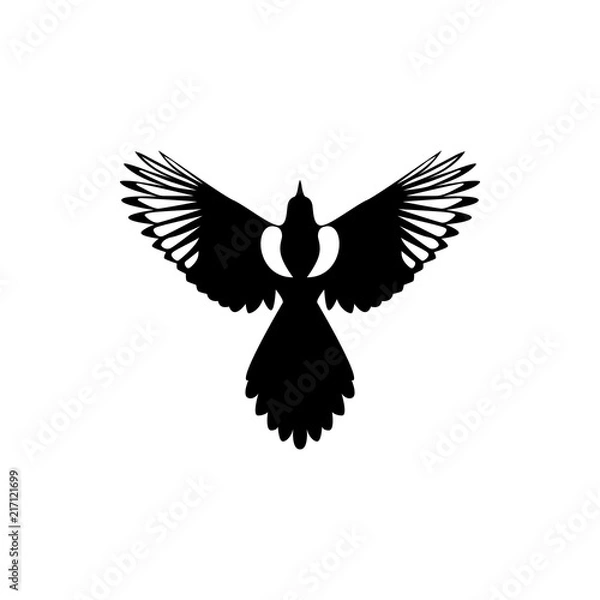 Obraz fly magpie silhouette