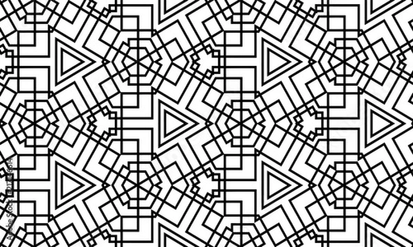 Fototapeta Abstract seamless black and white pattern