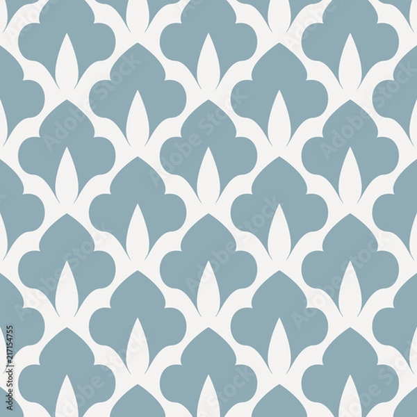 Fototapeta linear vector pattern, repeating abstract flower or floral graphic clean design for fabric, event, wallpaper etc. pattern is on swatches panel.