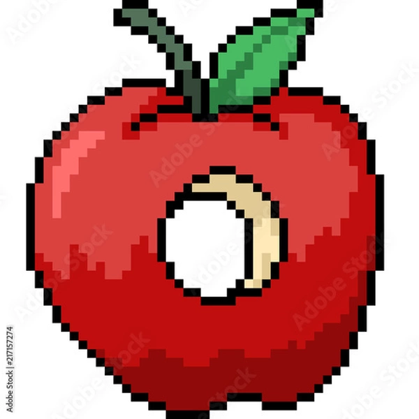 Fototapeta vector pixel art apple hole