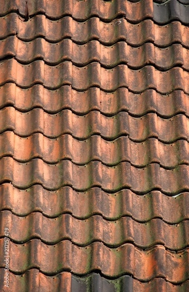 Obraz rote Dachpfannen Hintergrund