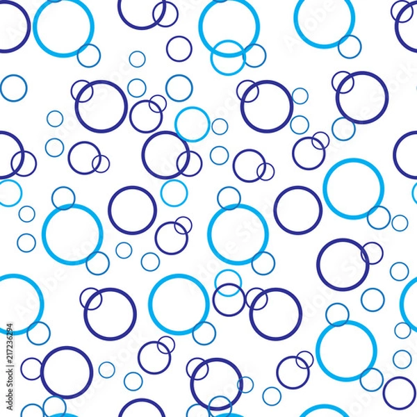 Obraz Abstract Flat water Bubbles seamless Pattern isolated on the white background.