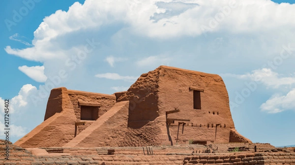 Obraz Pecos Mission with a Cloud-filled Sky