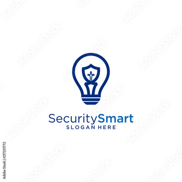 Fototapeta Bulb shield logo design