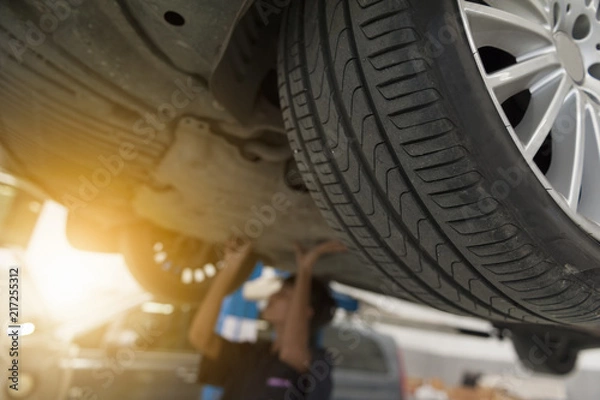 Obraz Mechanic repairing a car