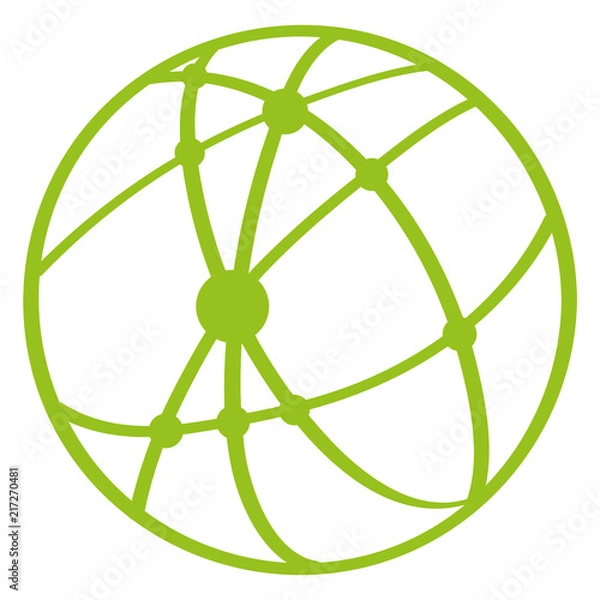 Fototapeta Handgezeichnetes Netzwerk in hellgrün