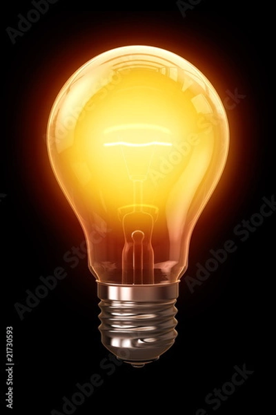 Obraz Light Bulb isolated on the black