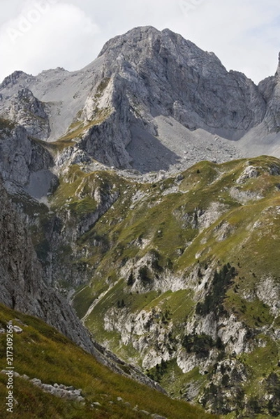 Fototapeta A view of the highest peak in the Komovi mountains