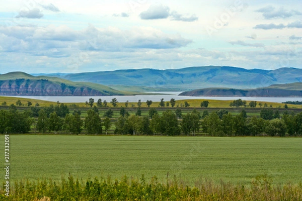 Fototapeta Lake view.  Вид на озеро