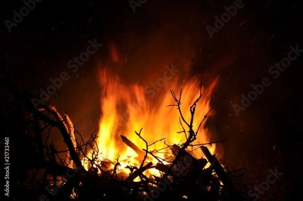 Obraz Osterfeuer in der Nacht