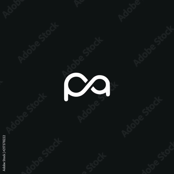Fototapeta Modern unique minimal style PA initial based letter icon logo.