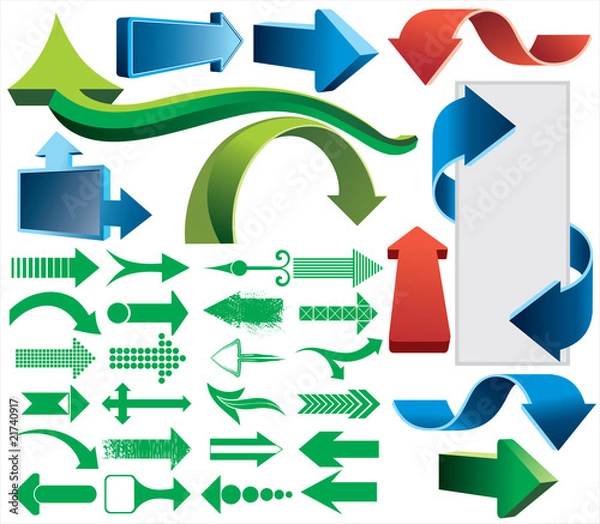 Obraz Colorful 3d vector arrows set