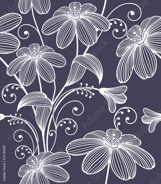 Obraz Seamless floral background. Vector illustration.