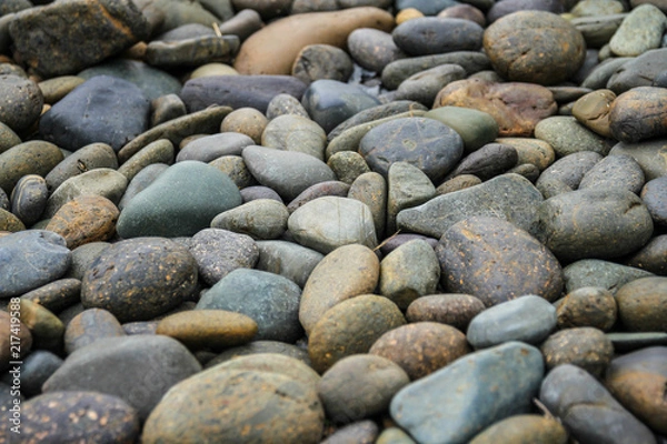 Obraz Black pebbles stone background 