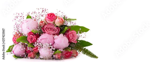 Obraz Na białym tle leżący bukiet