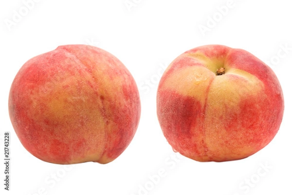 Obraz Ripe tasty peach on white background. isolated.