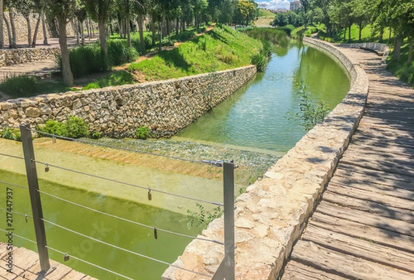 Obraz Riverlandscape river bend curve