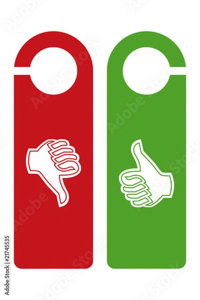 Obraz Türhänger mit Daumen