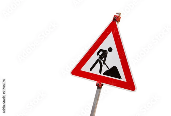 Obraz Baustellenschild freigstellt