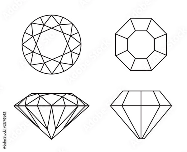 Obraz Diamonds on white background