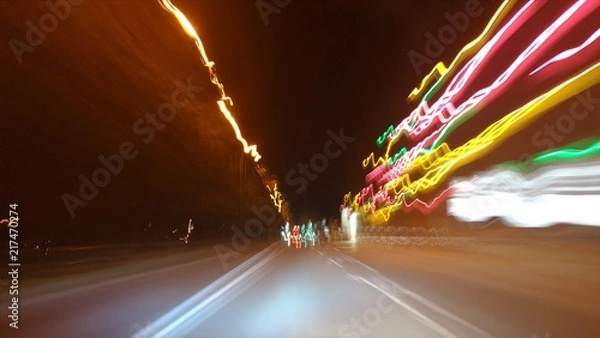Obraz Night light traffic