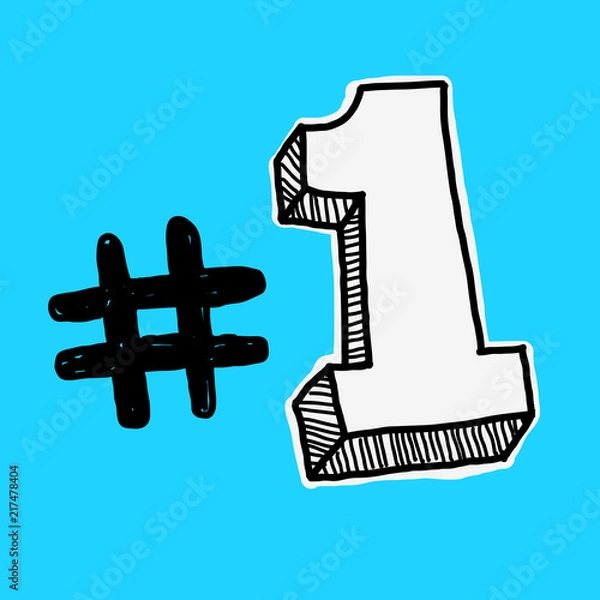 Fototapeta Vector Illustration Number One