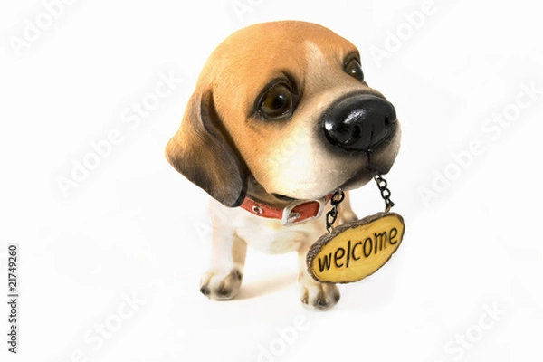 Obraz ceramic welcome dog