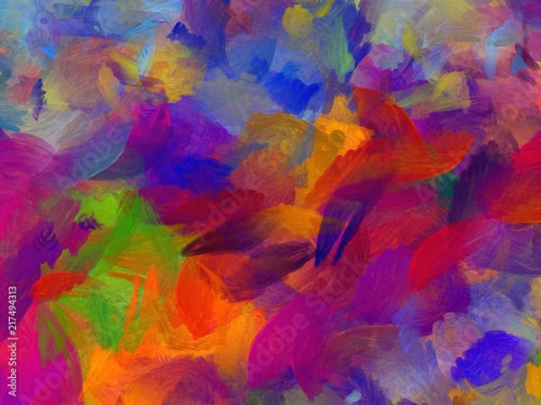 Fototapeta Abstract texture background. Digital painting in Vincent Van Gogh style artwork. Hand drawn artistic pattern. Modern art. Good for printed pictures, postcards, posters or wallpapers and textile print.