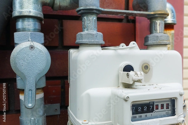 Fototapeta 屋外のガスメーター