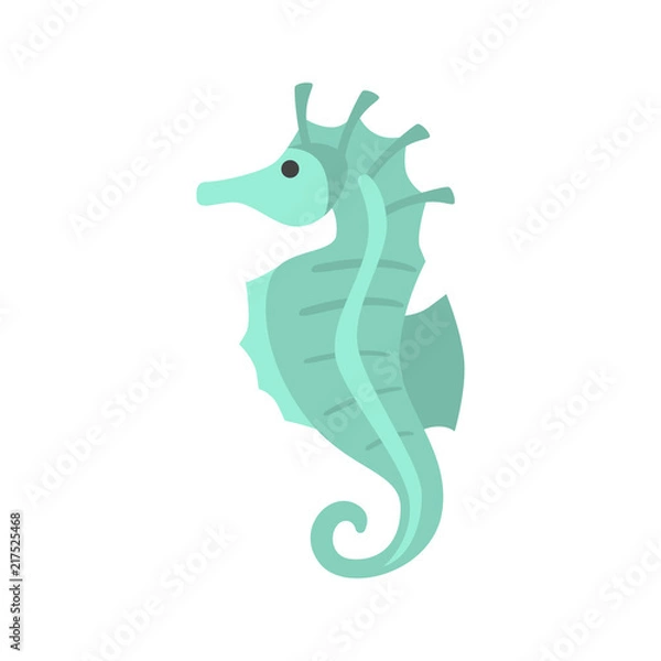 Obraz Sea horse color vector icon. Flat design