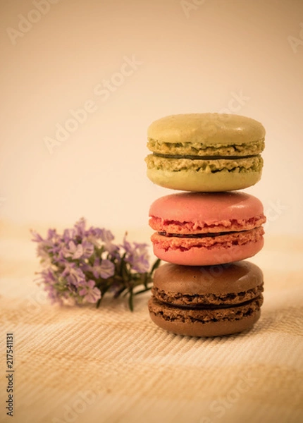 Obraz Stacked Macarrons in France
