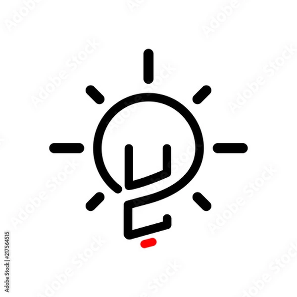 Obraz UC Initial Letter with creative bulb Logo vector element. Initial letter bulb Logo Template