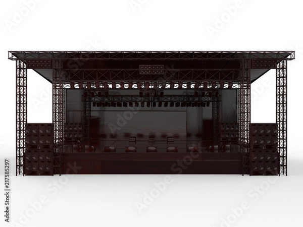 Obraz 3D render - outdoor wooden concert stage