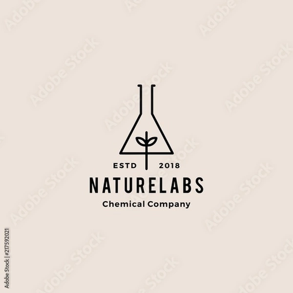 Obraz leaf lab nature hipster retro vintage logo badges vector icon illustration