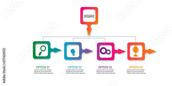 Obraz New Modern data chart infographic timeline flowchart design vector